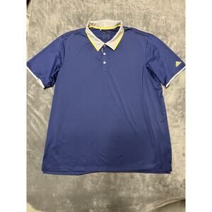 Adidas Clomacool Polo Shirt Men’s Sz XL Navy Stretch Logo Athleisure Golf Office